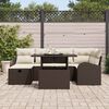 vidaXL Set Divano da Giardino con cuscino 7 pcs Marrone Poly Rattan