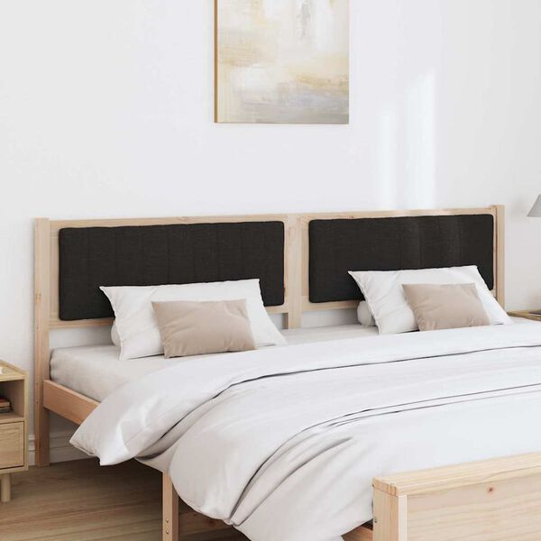 vidaXL Testiera imbottita con testiera Marrone 200 cm Pino massello