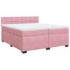 vidaXL Giroletto a Molle con Materasso Rosa 200x200 cm in Velluto