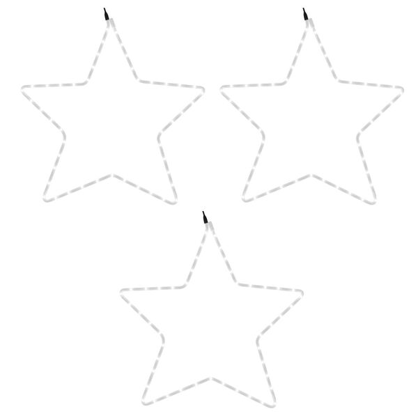 vidaXL Figure Natalizie Stelle con 48 LED 3 pz Bianco Caldo 56 cm