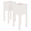 vidaXL Fioriere da Giardino 2 pz Bianche 31x31x70 cm in Legno di Pino
