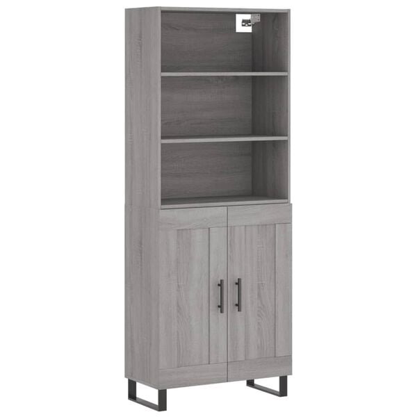 vidaXL Credenza Grigio Sonoma 69,5x34x180 cm in Legno Multistrato