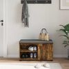 vidaXL Panca per ingresso con porta Quercia Affumicata 80 x 38 x 46 cm