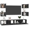 vidaXL Set di Mobili Porta TV 6 pz Nero in Legno Multistrato