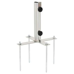 vidaXL Base per Ombrellone con Picchetti per &Oslash;32-38 Argento in Acciaio