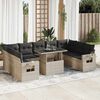 vidaXL Set Divano Giardino 10 pz con Cuscini Grigio Chiaro Polyrattan