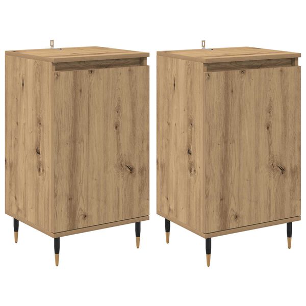 vidaXL Credenza 2 pcs Rovere artigianale 40 x 35 x 70 cm