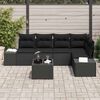vidaXL Set Divano da Giardino 6 pcs Nero polyrattan