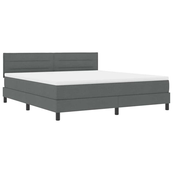 vidaXL Letto a molle con materasso Grigio scuro 180 x 200 cm Tessuto