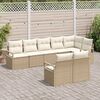 vidaXL Set Divano da Giardino 8 pcs Beige e Bianco polyrattan