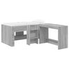 vidaXL Letto alto per bambini con scrivania 2 pz Sonoma grigio