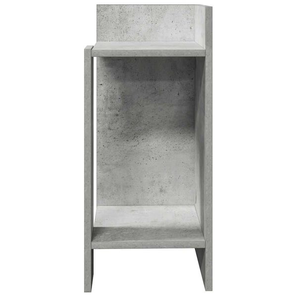 vidaXL Tavolino Laterale con Ripiano Grigio Cemento 25,5x27x60 cm