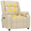 vidaXL Poltrona Alzapersona Massaggiante Crema in Tessuto
