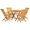 vidaXL Set da Pranzo per Giardino 5 pz in Legno Massello di Teak