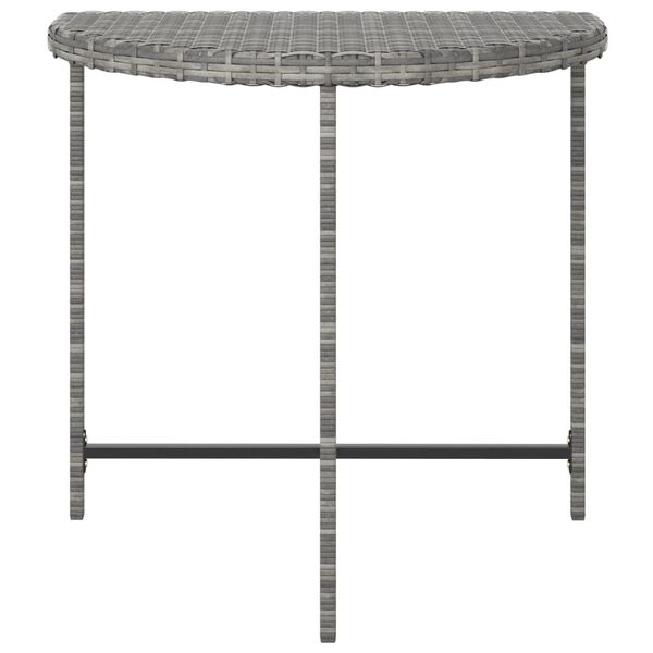 vidaXL Tavolo da Giardino Grigio 80x50x75 cm in Polyrattan