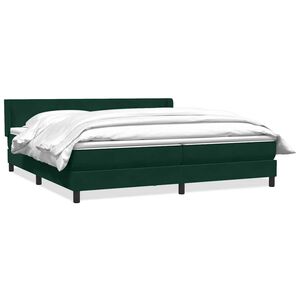 vidaXL Giroletto a Molle con Materasso Verde Scuro 180x220 cm Velluto