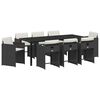 vidaXL Set da Pranzo per Giardino 9 pz Nero polyrattan