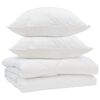 vidaXL Piumone con cuscino 3 pz Bianco Microfibra