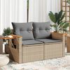 vidaXL Divano da Giardino con Cuscini a 2 Posti Beige in Polyrattan