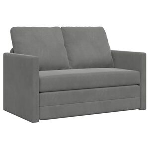 vidaXL Divano Letto da Terra 2 in 1 Grigio Scuro 122x204x55 cm Velluto