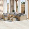 vidaXL Set Divano da Giardino 13 pcs Beige polyrattan