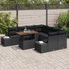 vidaXL Set Divano da Giardino con archiviazione 9 pcs Nero Poly Rattan