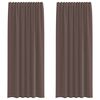 vidaXL Tende in Voile con Linguetta 2 pz Marrone