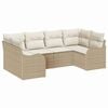 vidaXL Set Divano da Giardino 6 pz Beige e bianco Poly Rattan