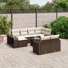 vidaXL Set Divani da Giardino 11 pz con Cuscini Polyrattan Marrone