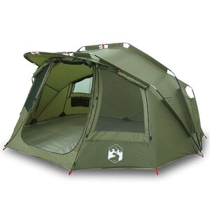 vidaXL Tenda da Pesca per 5 Persone Verde Oliva Impermeabile