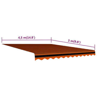 vidaXL Tenda da Sole in Tela Arancione e Marrone 450x300 cm