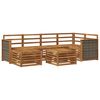 vidaXL Set divano sezionale 6 pcs Naturale Legno di Acacia Massello