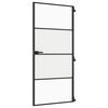vidaXL Porta Interni Sottile Nera 93x201,5cm Vetro Temperato Alluminio