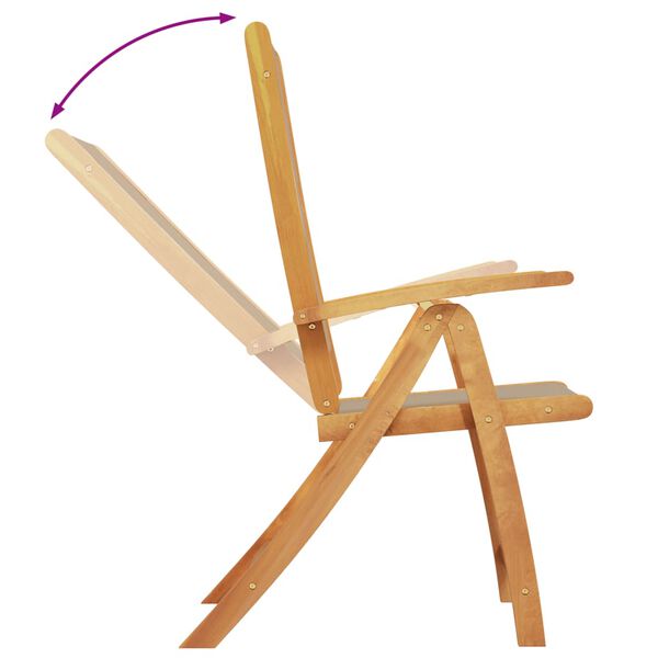 vidaXL Sedie da Giardino Pieghevoli 8 pz Massello d'Acacia e Textilene