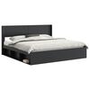 vidaXL Struttura del letto con stoccaggio e testata Nero 180 x 200 cm