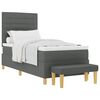 vidaXL Letto a molle con testiera Grigio scuro 200 x 90 cm Tessuto