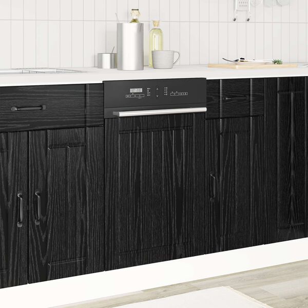 vidaXL Mobile da cucina Rovere Nero 45 x 1,5 x 67 cm Legno multistrato