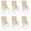 vidaXL Cuscini per Sedie 6 pz Beige 120x50x3 cm in Tessuto
