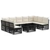vidaXL Set Divano da Giardino 10 pz Nero polyrattan