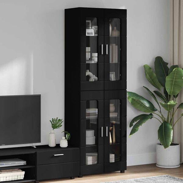 vidaXL Credenza FLORIN Nero 60 x 35 x 182 cm Legno multistrato