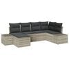 vidaXL Set Divano da Giardino 6 pz Grigio chiaro polyrattan