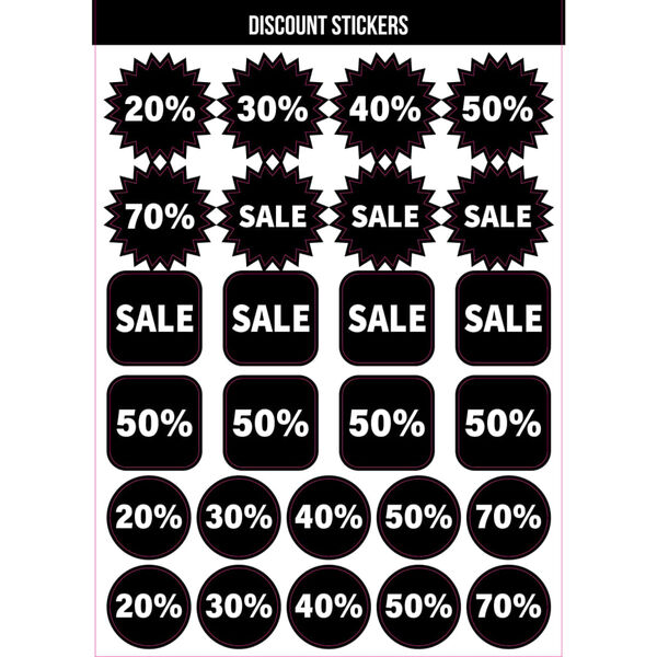 rillprint Assortimento Adesivi per Saldi 10 Fogli x 5 Scatole