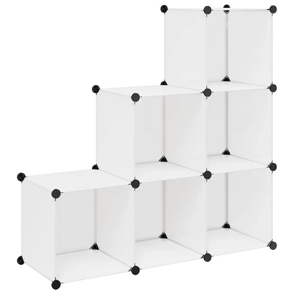 vidaXL Armadio Salvaspazio a Cubo con 6 Scomparti Bianco
