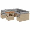vidaXL Set Divano da Giardino 9 pz 8-Numero di posti Beige e grigio