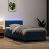 vidaXL Letto a Molle con Materasso e LED Blu Scuro 80x220 cm Velluto