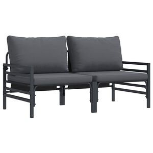vidaXL Mobili da Esterno 2 Pezzo Antracite 80 x 80 x 71 cm Acciaio