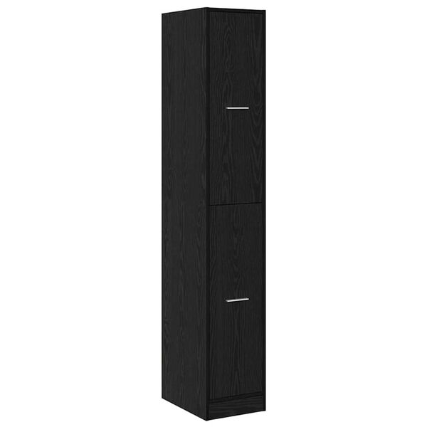 vidaXL Armadio da Apoteca Rovere nero 30 x 41 x 174.5 cm