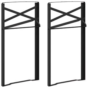 vidaXL Gamba per Tavolo Birra 2 pz Nero 39 x 3 x 75 cm