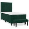 vidaXL Giroletto a Molle con Materasso Verde Scuro 80x200 cm Velluto