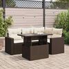 vidaXL Set Divano da Giardino 5 pz con Cuscini Marrone in Polyrattan